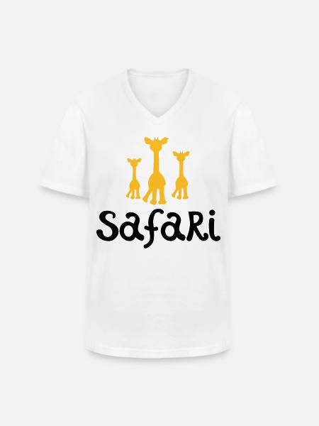 safari - Men's V-Neck T-Shirt - white
