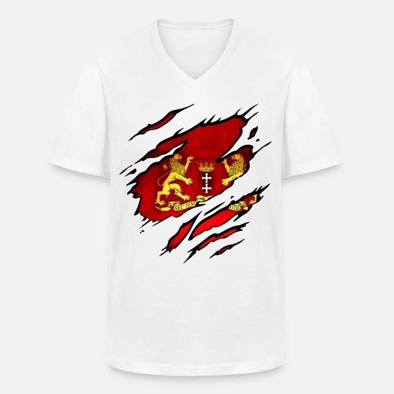 Danzig - Polen - Männer-T-Shirt mit V-Ausschnitt - Weiß