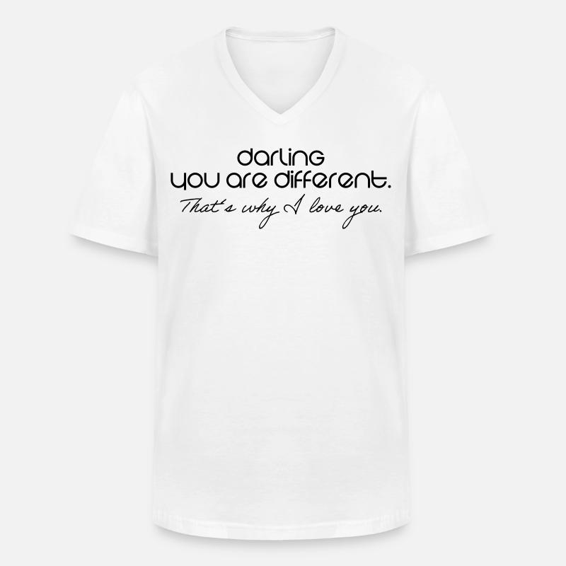 Romantisch - Männer-T-Shirt mit V-Ausschnitt - Weiß