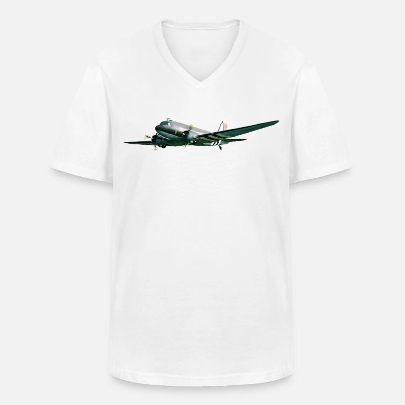 C-47 - Männer-T-Shirt mit V-Ausschnitt - Weiß
