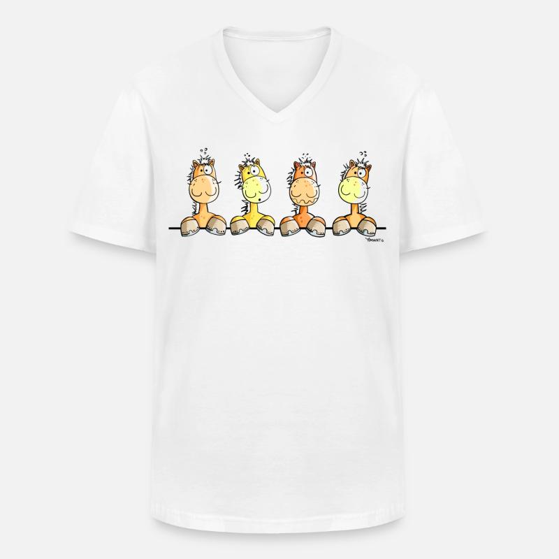 Das Pferde Team - Männer-T-Shirt mit V-Ausschnitt - Weiß