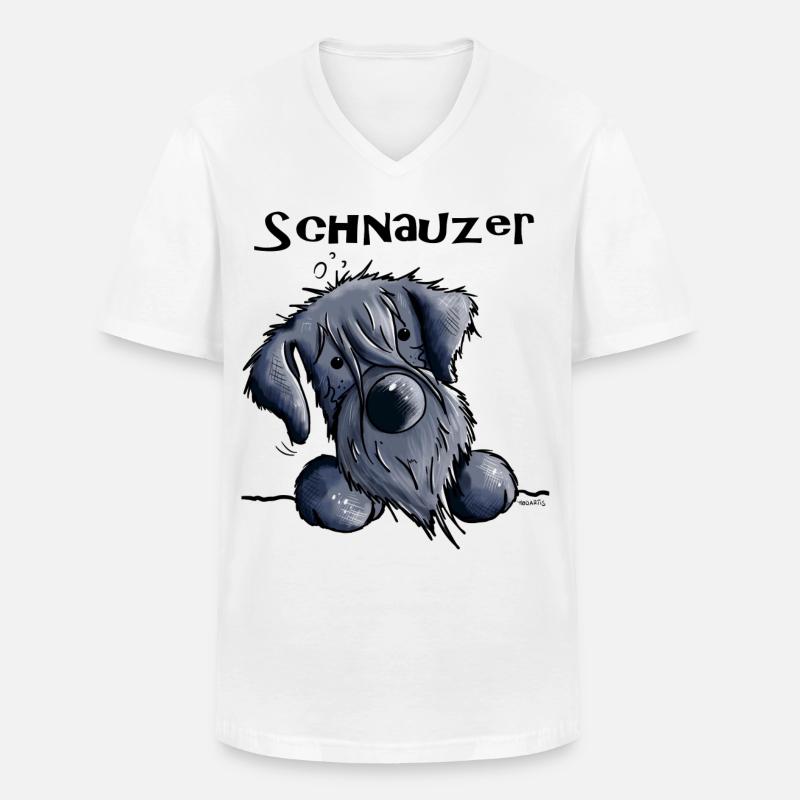 Süßer Schnauzer - Männer-T-Shirt mit V-Ausschnitt - Weiß