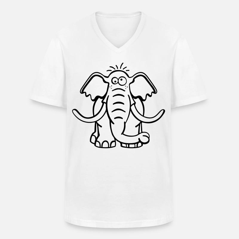 Großer Elefant - Männer-T-Shirt mit V-Ausschnitt - Weiß