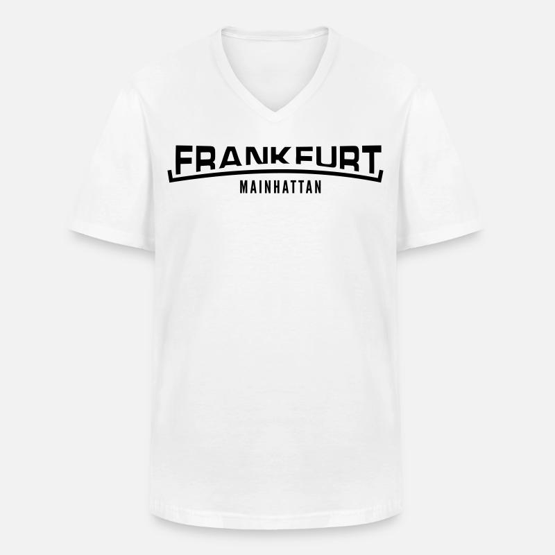 Frankfurt Mainhattan - Männer-T-Shirt mit V-Ausschnitt - Weiß