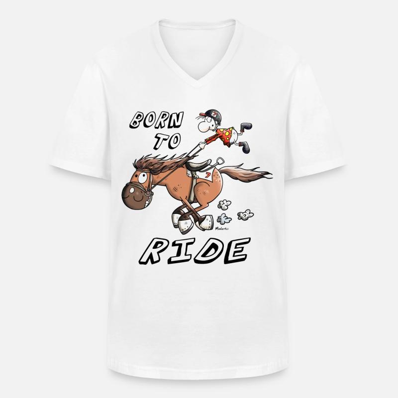 Born to Ride - Männer-T-Shirt mit V-Ausschnitt - Weiß