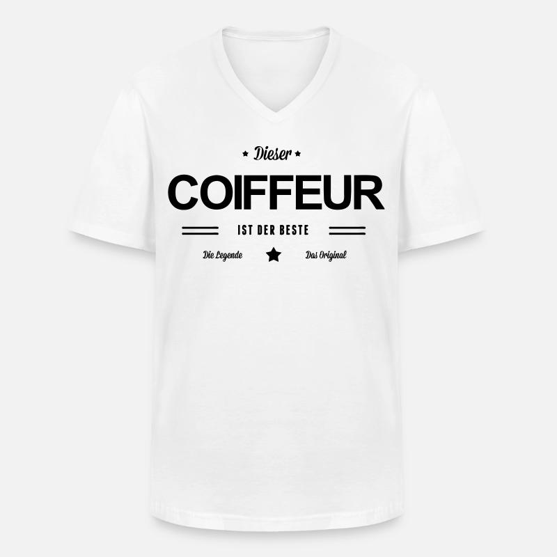 Bester Coiffeur - Männer-T-Shirt mit V-Ausschnitt - Weiß