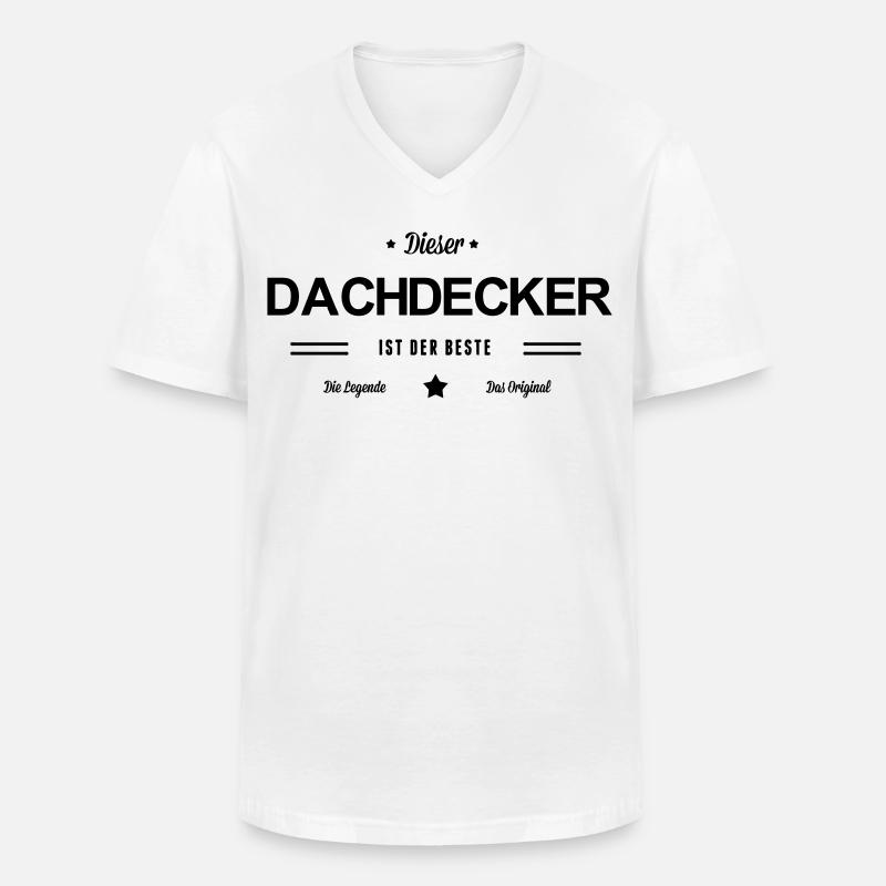 Bester Dachdecker - Männer-T-Shirt mit V-Ausschnitt - Weiß