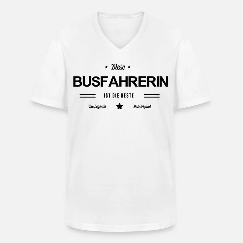 Beste Busfahrerin - Männer-T-Shirt mit V-Ausschnitt - Weiß