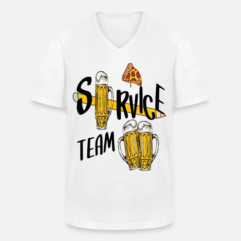 Service Team Bier - Männer-T-Shirt mit V-Ausschnitt - Weiß