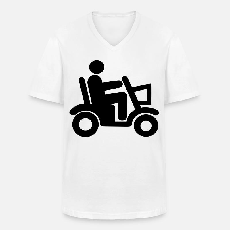 Elektromobil, Rollstuhl, Rolle, Behinderte # - Männer-T-Shirt mit V-Ausschnitt - Weiß