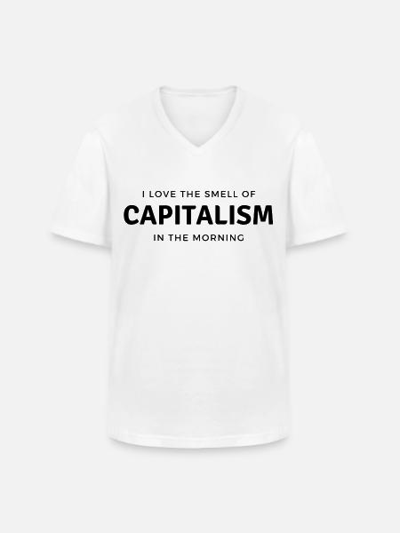 Investerare - Börsutdelning - T-shirt med V-ringning herr - vit