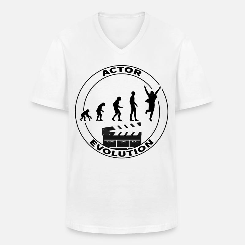 Evolution Schauspieler Darsteller Geschenk - Männer-T-Shirt mit V-Ausschnitt - Weiß