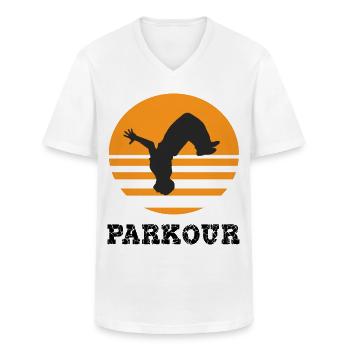 parkour - Männer-T-Shirt mit V-Ausschnitt - Weiß - Vorne - AI Model Male 185 light (185cm)