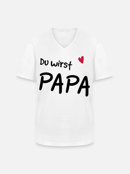 Du wirst Papa - Männer-T-Shirt mit V-Ausschnitt - Weiß