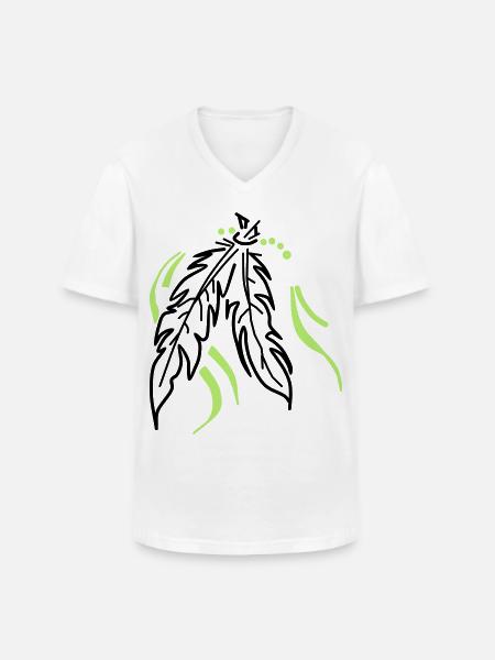 Feathers tied together - Men's V-Neck T-Shirt - white