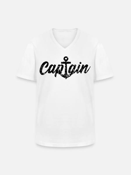 Capitaine capitaine - T-shirt col V Homme - blanc