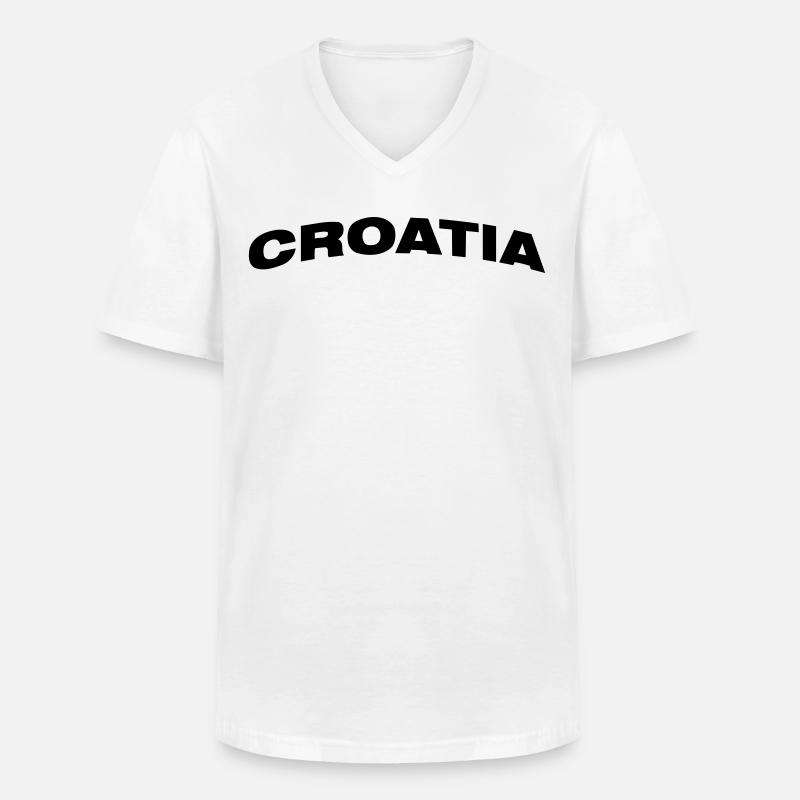 Kroatien - Männer-T-Shirt mit V-Ausschnitt - Weiß