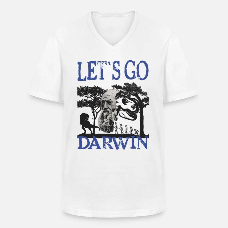 Charles Darwin Evolution textile Geschenkidee - Männer-T-Shirt mit V-Ausschnitt - Weiß