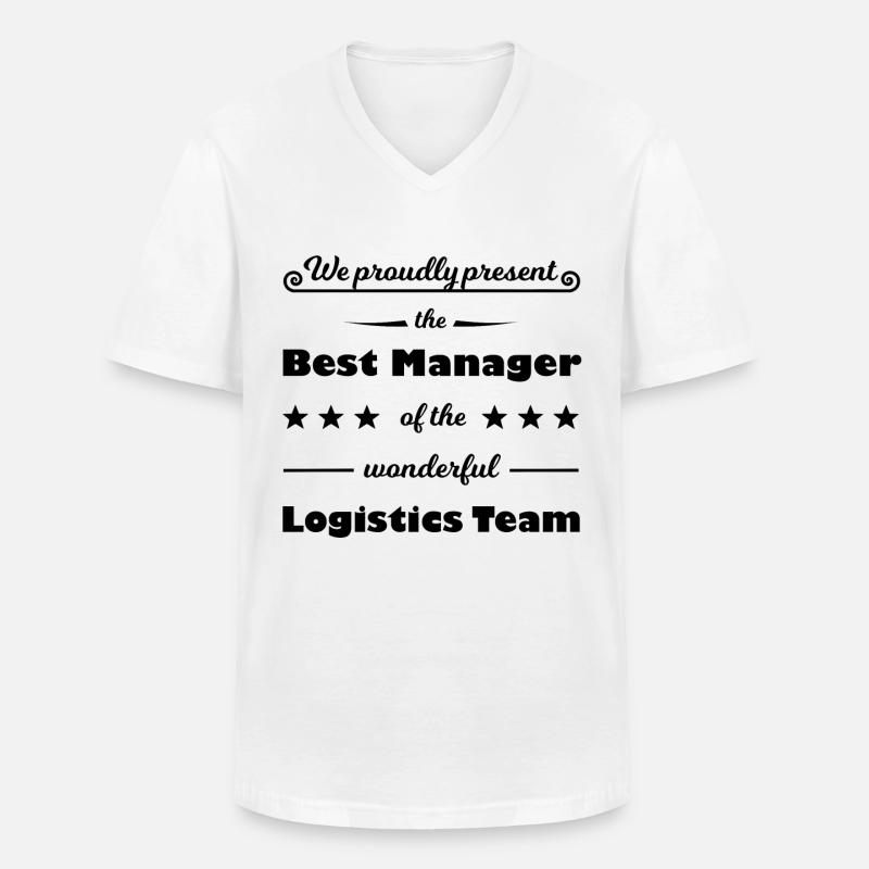 Der beste Logistik Manager - Männer-T-Shirt mit V-Ausschnitt - Weiß