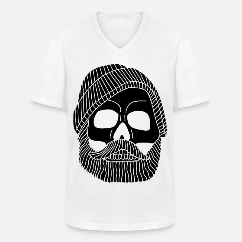 Schädel eines schwarzen Fischers - Männer-T-Shirt mit V-Ausschnitt - Weiß