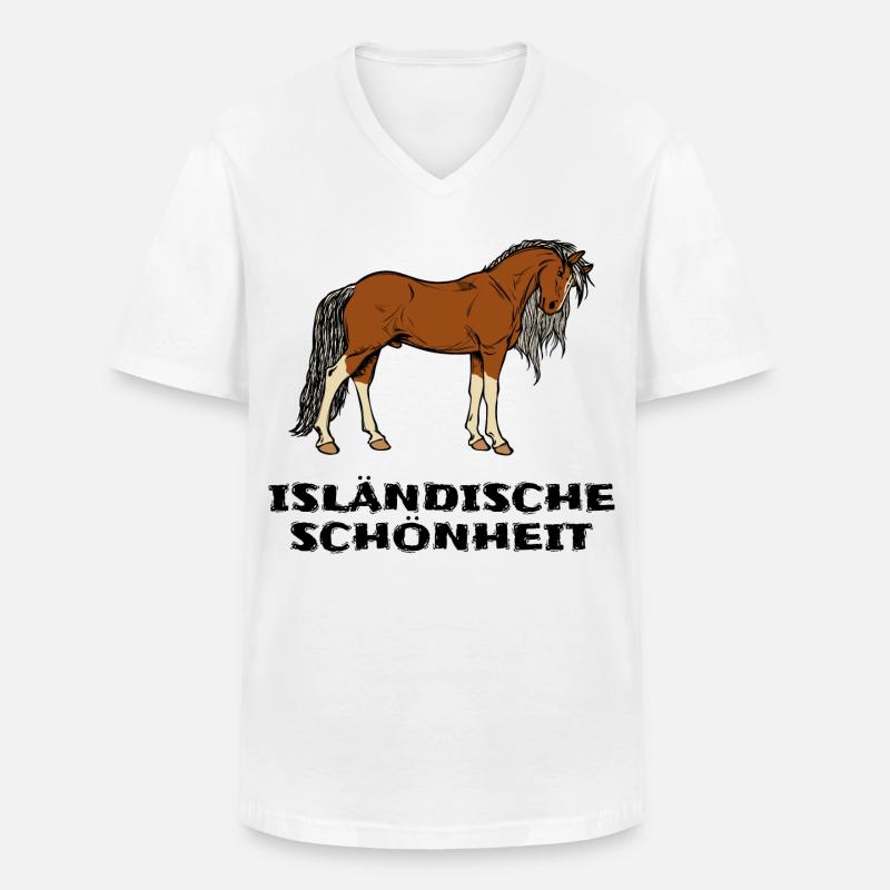 Isländer Pferde Statement Islandpferde Pferdenarr - Männer-T-Shirt mit V-Ausschnitt - Weiß