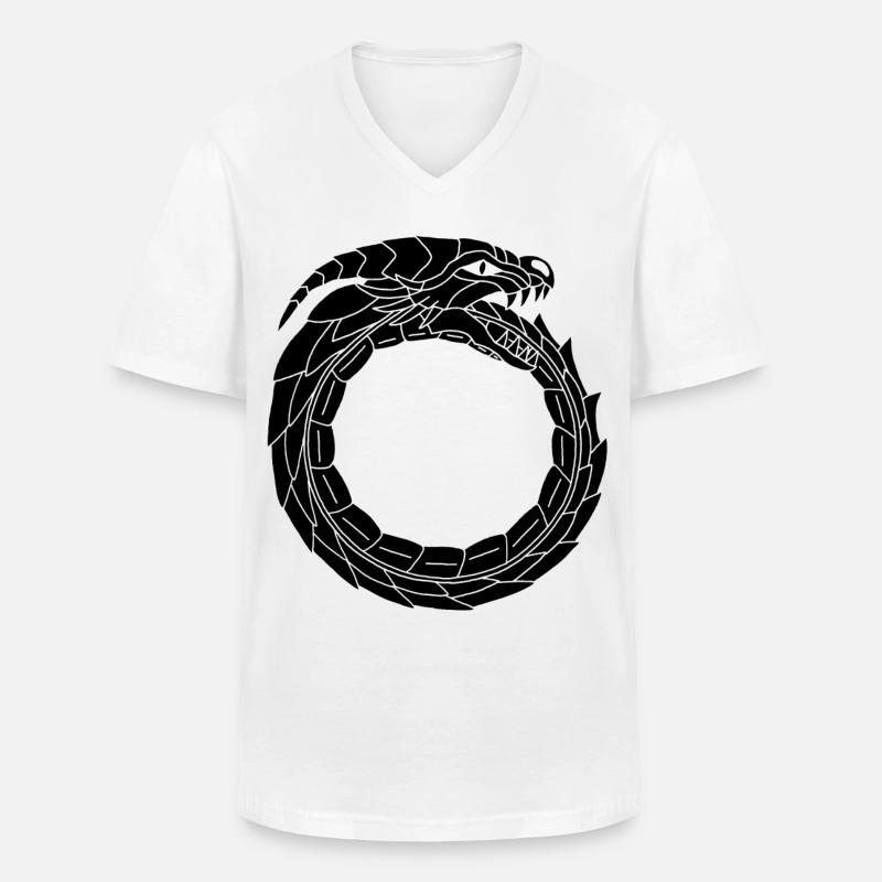 Devouring Black Dragon - Men's V-Neck T-Shirt - white