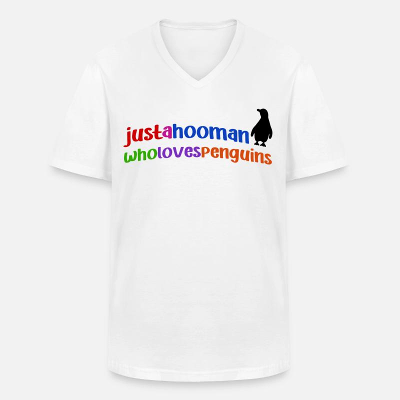 Pinguin Cool Statement Tier Südpol Vogel - Männer-T-Shirt mit V-Ausschnitt - Weiß