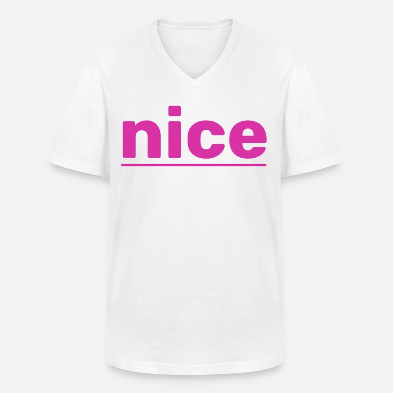 nice - Männer-T-Shirt mit V-Ausschnitt - Weiß