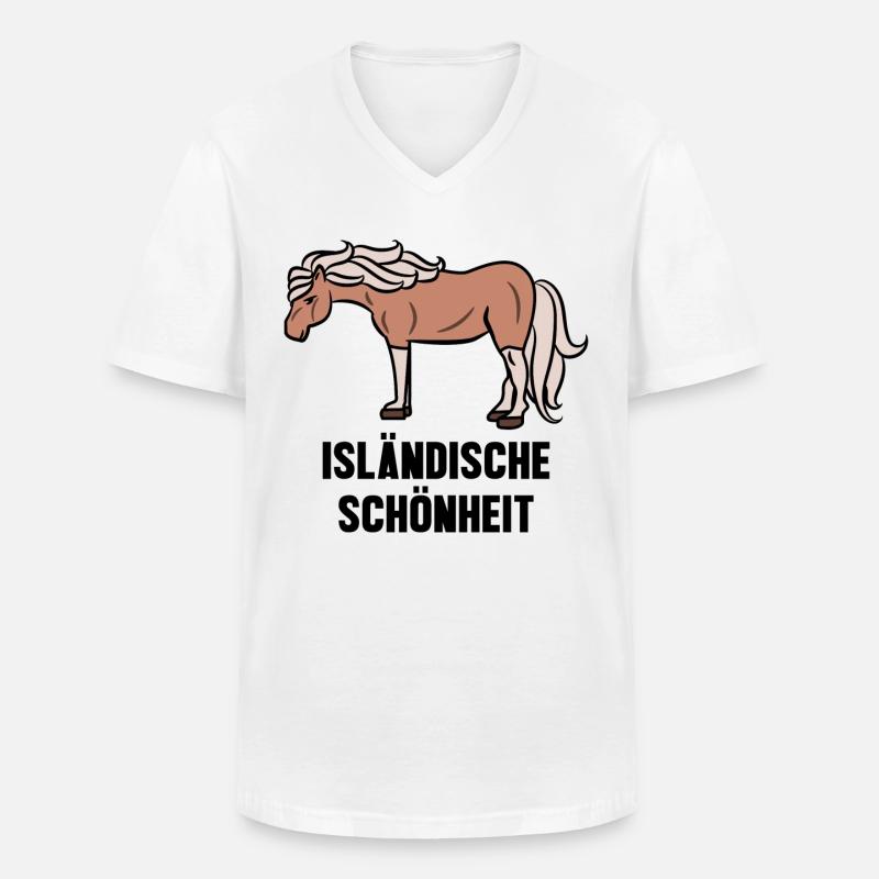 Pferde Islandpferde Statement Pferdenarr - Männer-T-Shirt mit V-Ausschnitt - Weiß