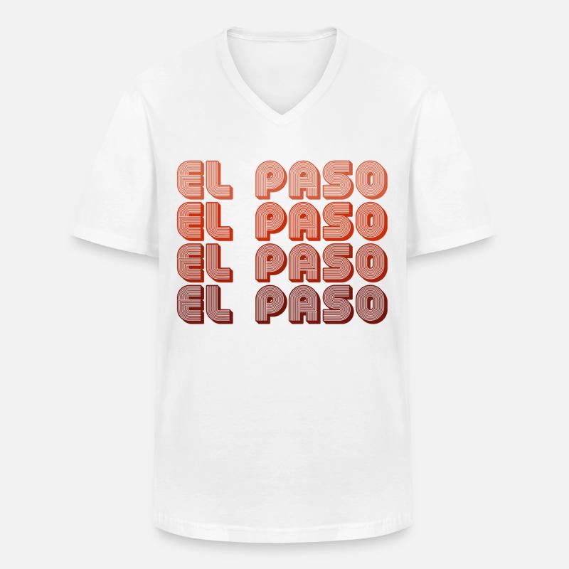 El Paso Gradient Retro Pattern - Men's V-Neck T-Shirt - white