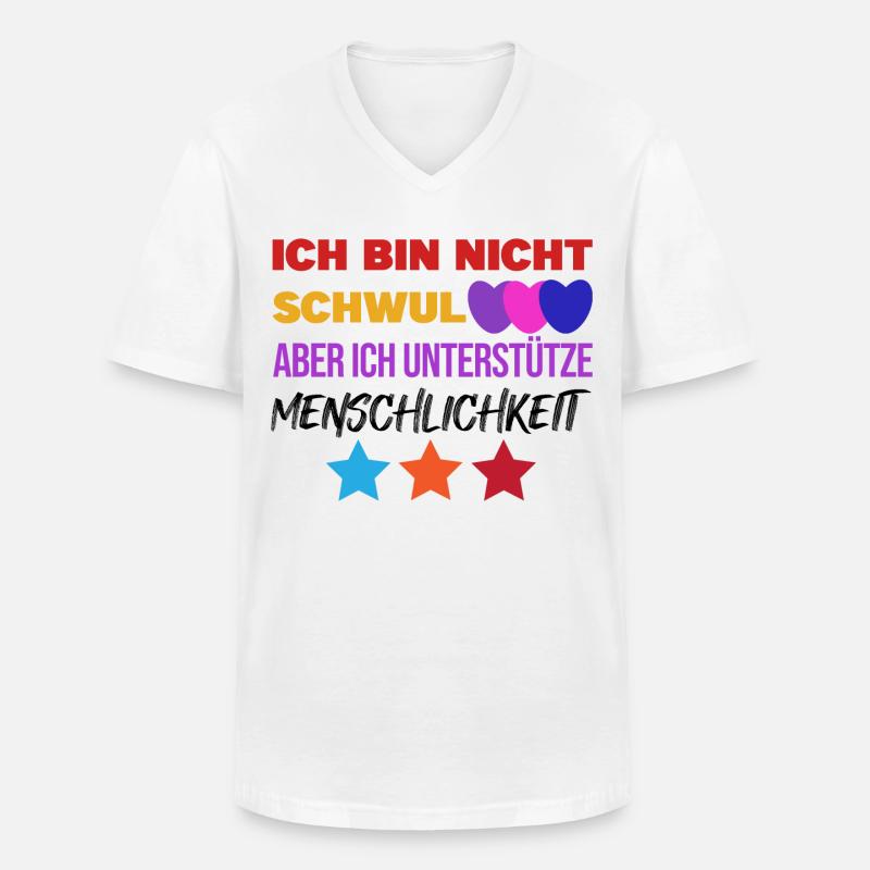 Lesbisch Lgbt Gleichberechtigung Statement Herz - Männer-T-Shirt mit V-Ausschnitt - Weiß