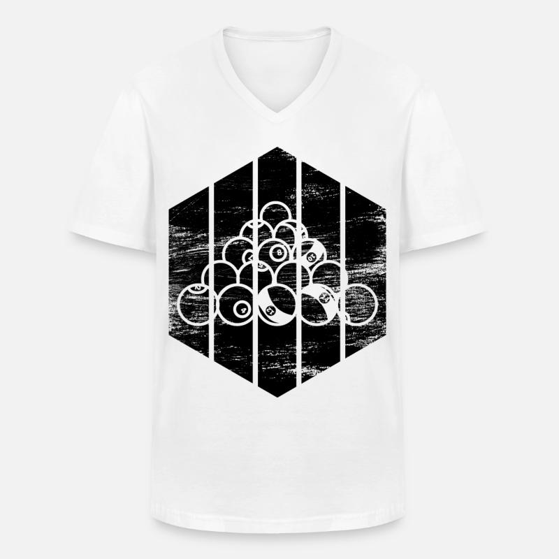 Cooles Billard - Männer-T-Shirt mit V-Ausschnitt - Weiß