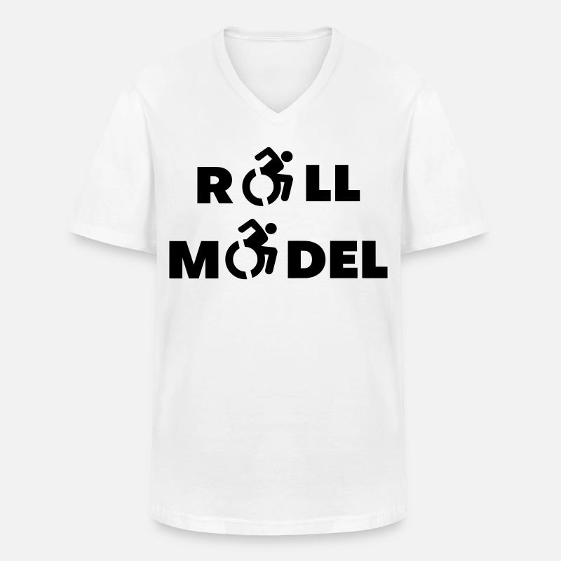 Jeder Rollstuhlfahrer ist ein Vorbild * - Männer-T-Shirt mit V-Ausschnitt - Weiß