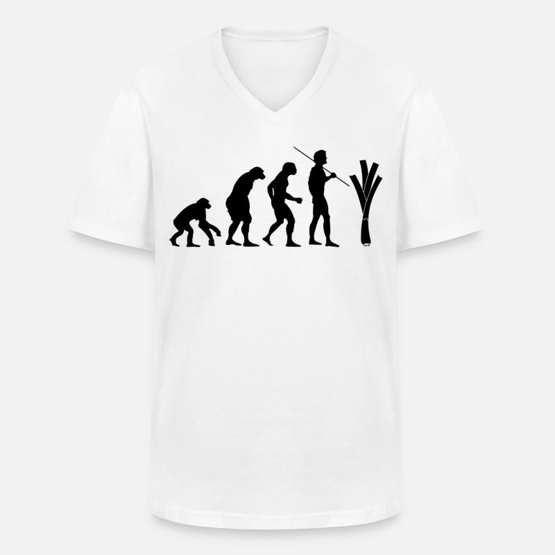 Evolution des Lauchs - Männer-T-Shirt mit V-Ausschnitt - Weiß