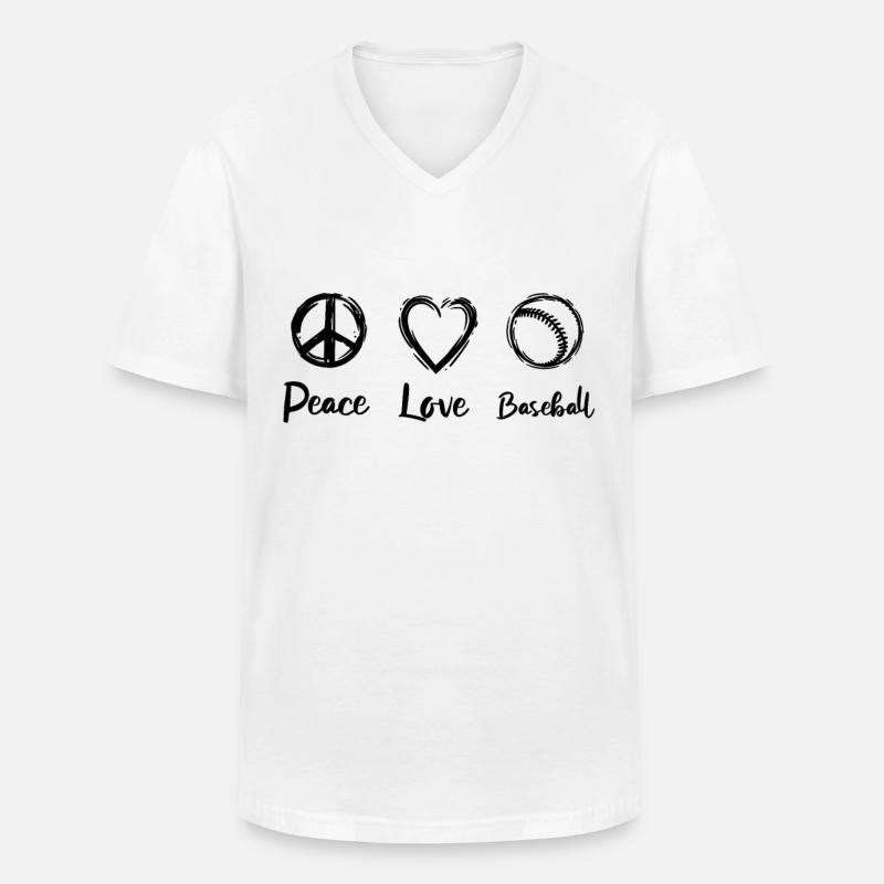 Baseballer Routine - Männer-T-Shirt mit V-Ausschnitt - Weiß