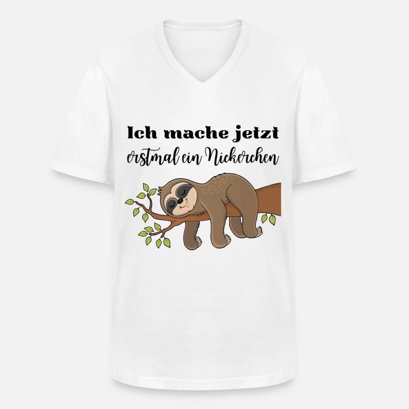 Ich mache jetzt erstmal ein Nickerchen - Männer-T-Shirt mit V-Ausschnitt - Weiß