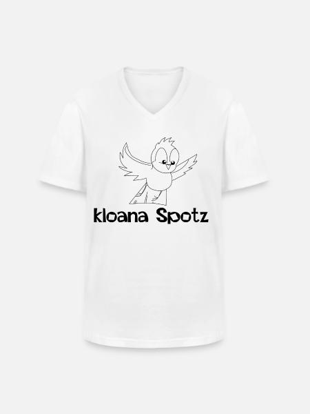 kloana Spotz-kleiner Spatz,Austrian dialect - Men's V-Neck T-Shirt - white