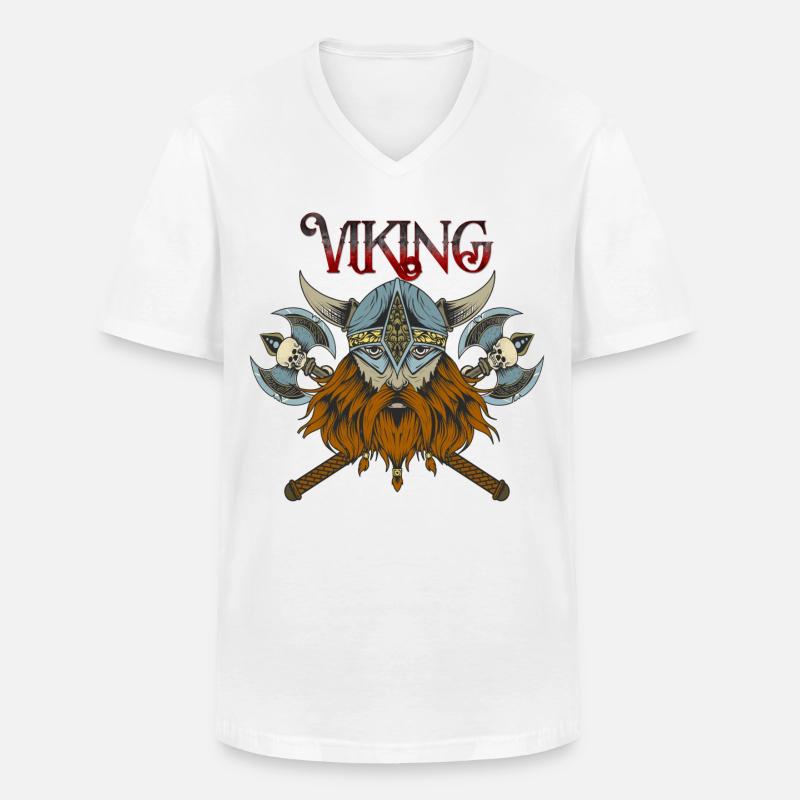 Wikinger - Männer-T-Shirt mit V-Ausschnitt - Weiß
