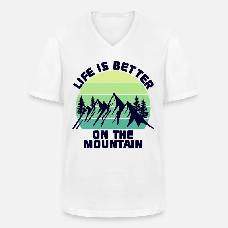 Bergwanderung Wanderung Wandern Berge Statement - Männer-T-Shirt mit V-Ausschnitt - Weiß