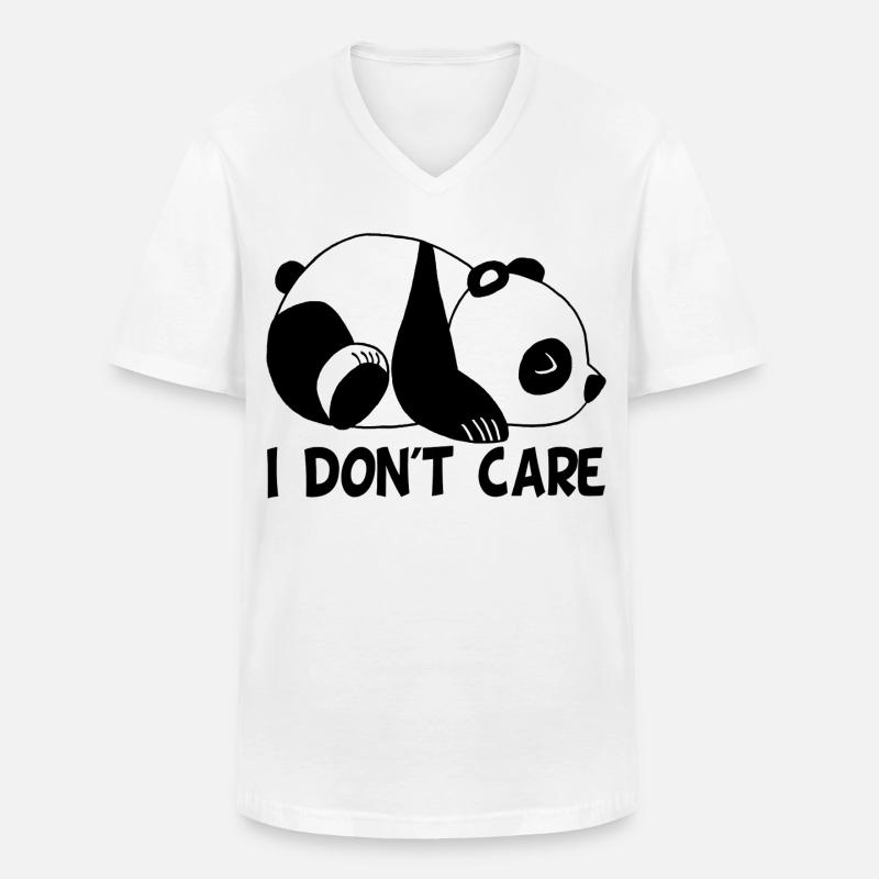 I don't care (Englisch) - Männer-T-Shirt mit V-Ausschnitt - Weiß