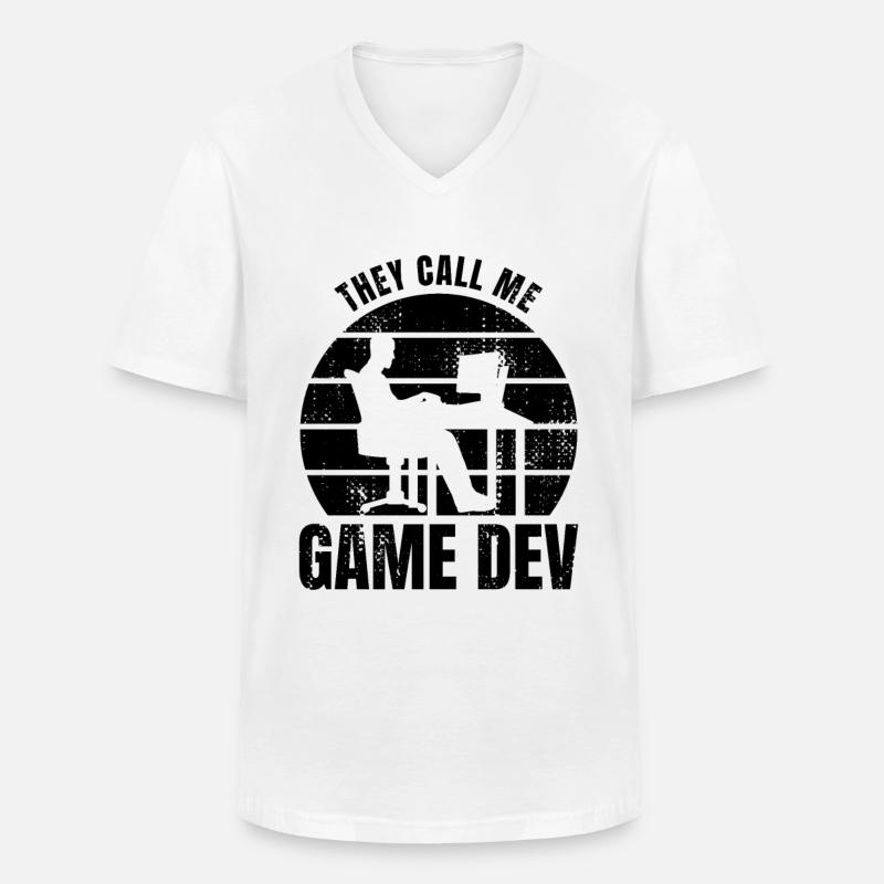Game Developer - Männer-T-Shirt mit V-Ausschnitt - Weiß
