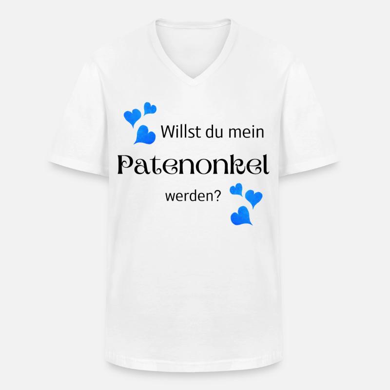 Willst du mein Patenonkel werden - Männer-T-Shirt mit V-Ausschnitt - Weiß