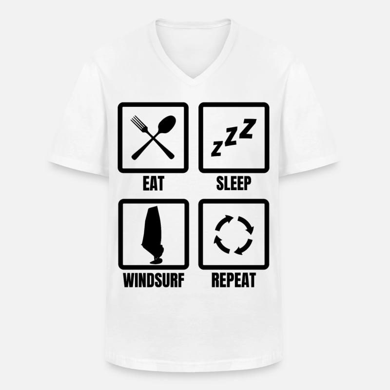 Windsurfer Routine - Männer-T-Shirt mit V-Ausschnitt - Weiß