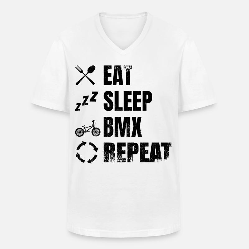 BMX Radfahrer Routine - Männer-T-Shirt mit V-Ausschnitt - Weiß
