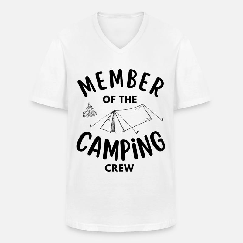 Mitglied der Camping Crew lustig - Männer-T-Shirt mit V-Ausschnitt - Weiß