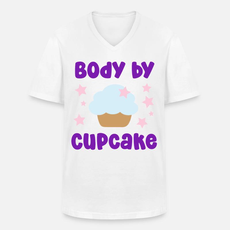Body by cupcake - Männer-T-Shirt mit V-Ausschnitt - Weiß