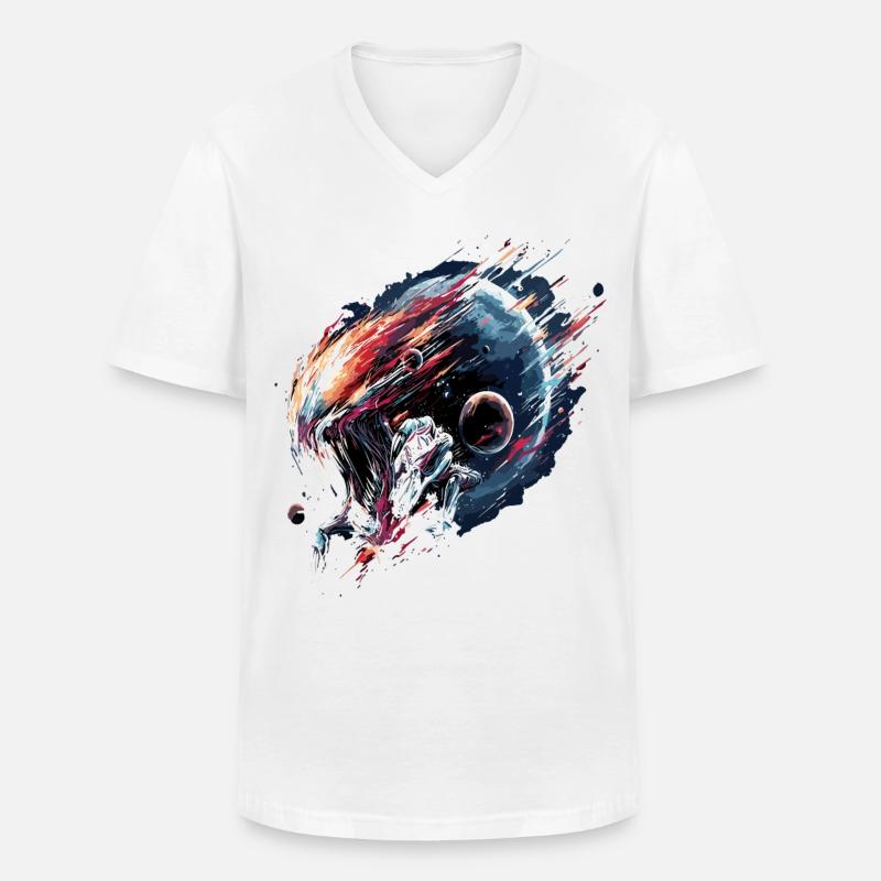 Alien Creature Planet Sci-Fi - Männer-T-Shirt mit V-Ausschnitt - Weiß