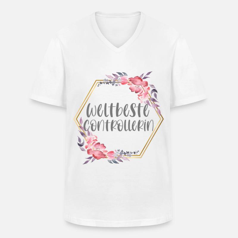 Controllerin Controlling Beruf Geschenk - Männer-T-Shirt mit V-Ausschnitt - Weiß