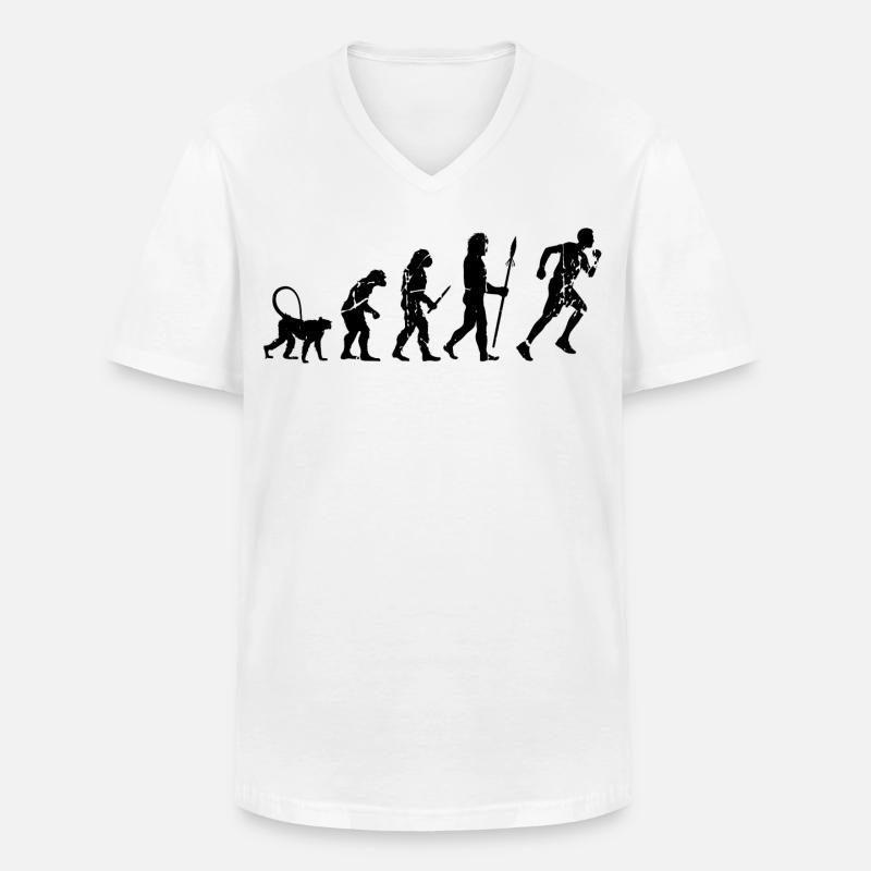 Entwicklung eines Läufers - Männer-T-Shirt mit V-Ausschnitt - Weiß