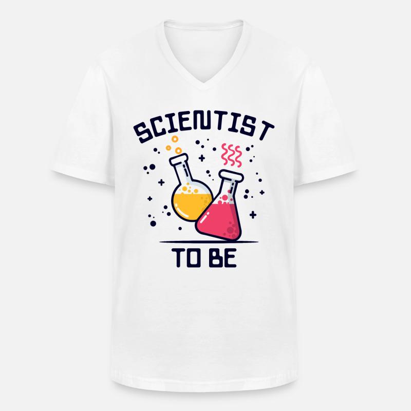 Workaholic Wissenschafter Statement Beruf Karriere - Männer-T-Shirt mit V-Ausschnitt - Weiß